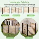 Costway Recinzione da giardino in legno design a doghe pannelli frangivista, 3 Pannelli per recinzione decorativa con 3 picchetti da esterno - immagine 11