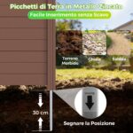Costway Recinzione decorativa in plastica per giardino a forma di l, Recinzione esterna privacy con pali zincati senza scavo Marrone - immagine 7