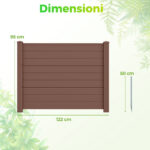 Costway Recinzione decorativa in plastica per giardino a forma di l, Recinzione esterna privacy con pali zincati senza scavo Marrone - immagine 4