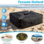 Costway Sacchi di sabbia universale per ombrellone da giardino, Quadrato pesi per base ombrello portatile Nero - immagine 9