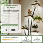 Costway Scaffale angolare in metallo a 8 ripiani con luci di crescita, Supporto per piante multiple da interno marrone 2 pezzi - immagine 3