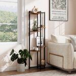 Costway Scaffale porta piante 6 ripiani metallo antiribaltamento, Mensola fiori ventaglio resistente int/est 42x22x136cm - immagine 3