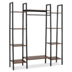 Costway Scaffale portapiante in legno e metallo con luci regolabili, Fioriera alta a 10 ripiani stand supporto espositivo stile industriale