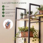Costway Scaffale portapiante in legno e metallo con luci regolabili, Fioriera alta a 10 ripiani stand supporto espositivo stile industriale - immagine 8