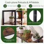 Costway Scaffale portapiante in legno e metallo con luci regolabili, Fioriera alta a 10 ripiani stand supporto espositivo stile industriale - immagine 9