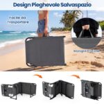 Costway Sdraio giardino pieghevole con schienale regolabile in 4 posizioni, Sedia a sdraio portatile con cusini e tasche laterali Grigio - immagine 8