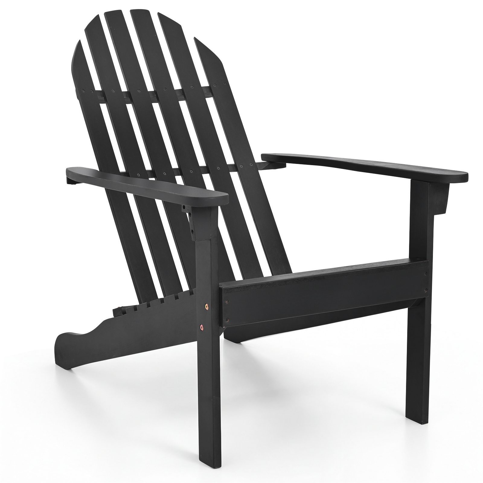 Sedia-Adirondack-da-patio-in-legno-di-acacia-con-seduta-inclinata-e-schienale-alto-mediaId103573102-1772257360.jpg Costway Sedia Adirondack da patio in legno di acacia con seduta inclinata e schienale alto, Poltrona ergonomica a doghe per veranda cortile e piscina Nero - immagine 1