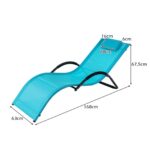 Costway Sedia a sdraio da esterno con poggiatesta rimovibile, Lettino prendisole da spiaggia con struttura curva ergonomica portata 160 kg 2 Pezzi Blu - immagine 4