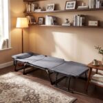 Costway Sedia a sdraio pieghevole con schienale reclinabile 6 posizioni e poggiatesta ergonomico, Letto da esterno con struttura in metallo 180 x 67,5 x 37 cm - immagine 3
