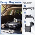 Costway Sedia a sdraio pieghevole con schienale reclinabile 6 posizioni e poggiatesta ergonomico, Letto da esterno con struttura in metallo 180 x 66,5 x 38 cm - immagine 10