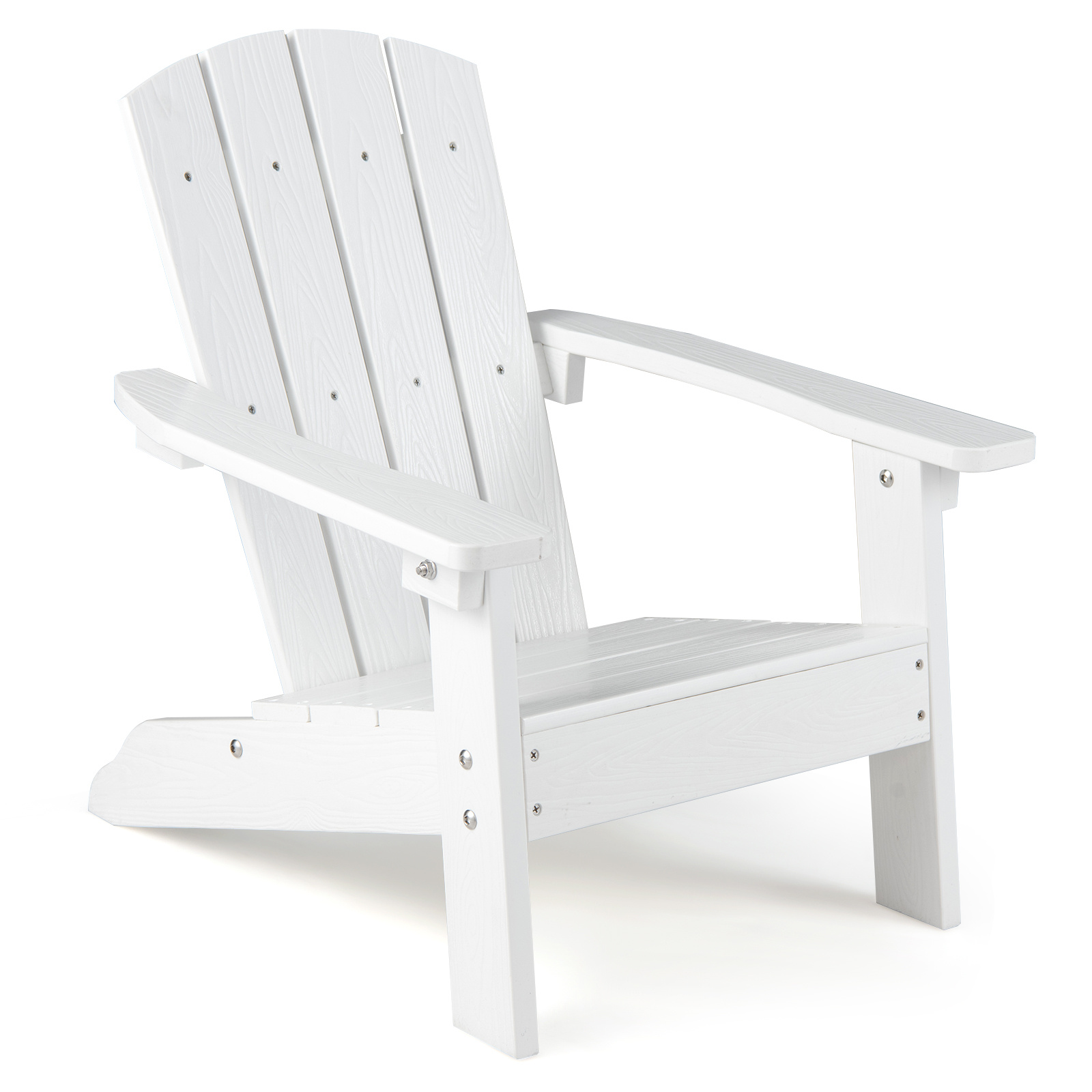 Sedia-adirondack-per-bambini-in-plastica-resistente-alle-intemperie-mediaId104235610-1778045864.jpg Costway Sedia adirondack per bambini in plastica resistente alle intemperie, Poltrona da giardino con schienale a doghe inclinato Bianco - immagine 1