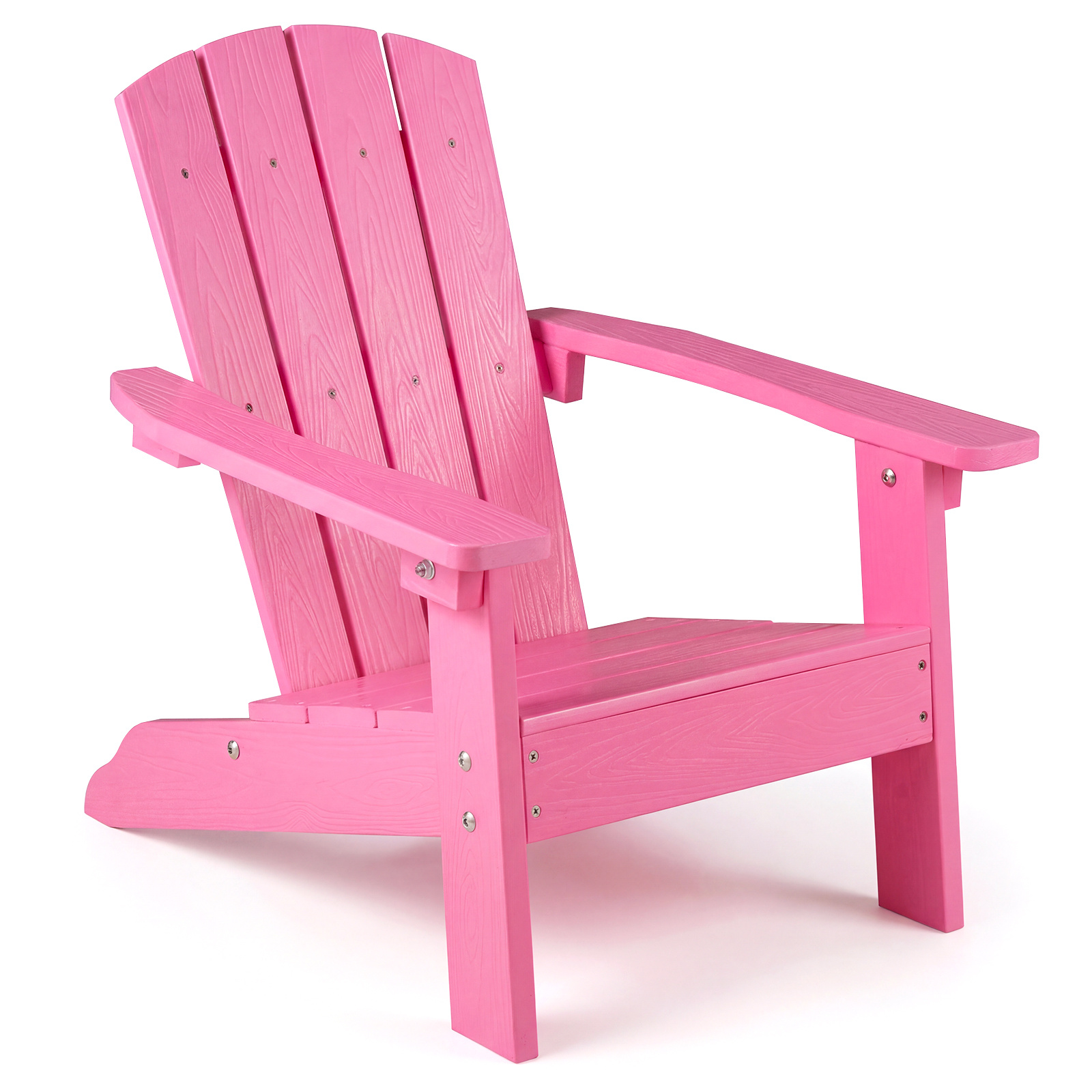 Sedia-adirondack-per-bambini-in-plastica-resistente-alle-intemperie-mediaId104237650-1778045234.jpg Costway Sedia adirondack per bambini in plastica resistente alle intemperie, Poltrona da giardino con schienale a doghe inclinato Rosa - immagine 1