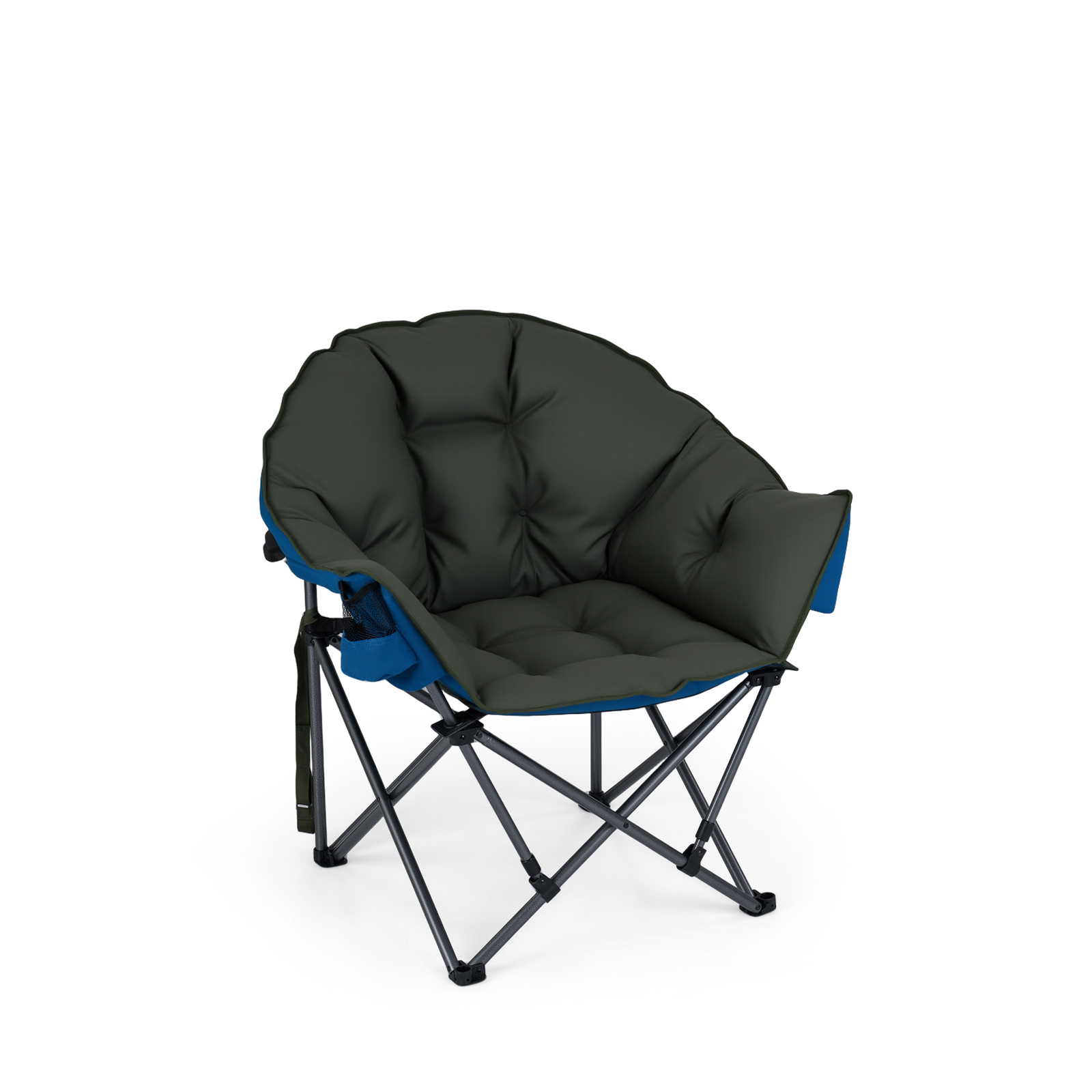 Sedia-da-campeggio-pieghevole-con-braccioli-portabicchieri-e-borsa-da-trasporto-mediaId104451513-1778039548.jpg Costway Sedia da campeggio pieghevole con braccioli portabicchieri e borsa da trasporto, Sedia da pesca poltrona imbottita Verde - immagine 1