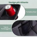 Costway Sedia da campeggio pieghevole con braccioli portabicchieri tasca in rete e borsa da trasporto, Sedia da esterno Nero - immagine 8