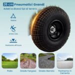 Costway Sedile da giardino con cuscino imbottito schienale avvolgente e vassoio porta attrezzi, Sgabello per giardinaggio girevole a 360° Blu - immagine 8