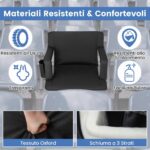 Costway Sedile da stadio pieghevole regolabile 6 posizioni braccioli, Sedia portatile tasche e portabicchieri per sport e barca - immagine 9