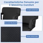Costway Sedile da stadio pieghevole regolabile 6 posizioni braccioli, Sedia portatile tasche e portabicchieri per sport e barca - immagine 8