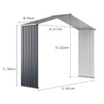 Costway Set capanno degli attrezzi di metallo con 2 kit di estensione abbinato, Casetta da giardino con ante scorrevoli e sfiati - immagine 6
