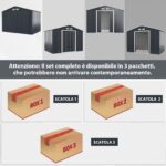 Costway Set capanno degli attrezzi di metallo con kit di estensione abbinato, Casetta da giardino con ante scorrevoli e sfiati - immagine 11