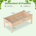 Costway Set da 2 letti da giardino rialzati con gambe per verdure fiori erbe, Kit da giardinaggio da esterno e interno per balcone Naturale - immagine 4