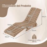 Costway Set di 2 lettino prendisole da giardino impermeabile design ergonomico a curva a S, Lettino sdraio per spiaggia e piscina Marrone - immagine 5