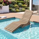 Costway Set di 2 lettino prendisole da giardino impermeabile design ergonomico a curva a S, Lettino sdraio per spiaggia e piscina Marrone - immagine 2