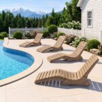 Costway Set di 2 lettino prendisole da giardino impermeabile design ergonomico a curva a S, Lettino sdraio per spiaggia e piscina Marrone - immagine 4