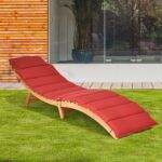 Costway Set di 2 lettino prendisole pieghevole per giardino con cuscino per prato, Sedia a sdraio da esterno in eucalipto - immagine 4