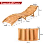 Costway Set di 2 lettino prendisole pieghevole per giardino con cuscino per prato, Sedia a sdraio da esterno in eucalipto - immagine 6