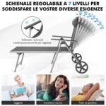 Costway Set di 2 sedia a sdraio da esterno in alluminio con schienale regolabile in 7 posizioni, Lettino pieghevole reclinabile - immagine 9