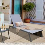 Costway Set di 2 sedia a sdraio da patio lounge con 6 posizioni regolabili, Sedia reclinabile in acciaio resistente e tessuto in PE - immagine 2