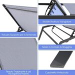 Costway Set di 2 sedia a sdraio da patio lounge con 6 posizioni regolabili, Sedia reclinabile in acciaio resistente e tessuto in PE - immagine 6