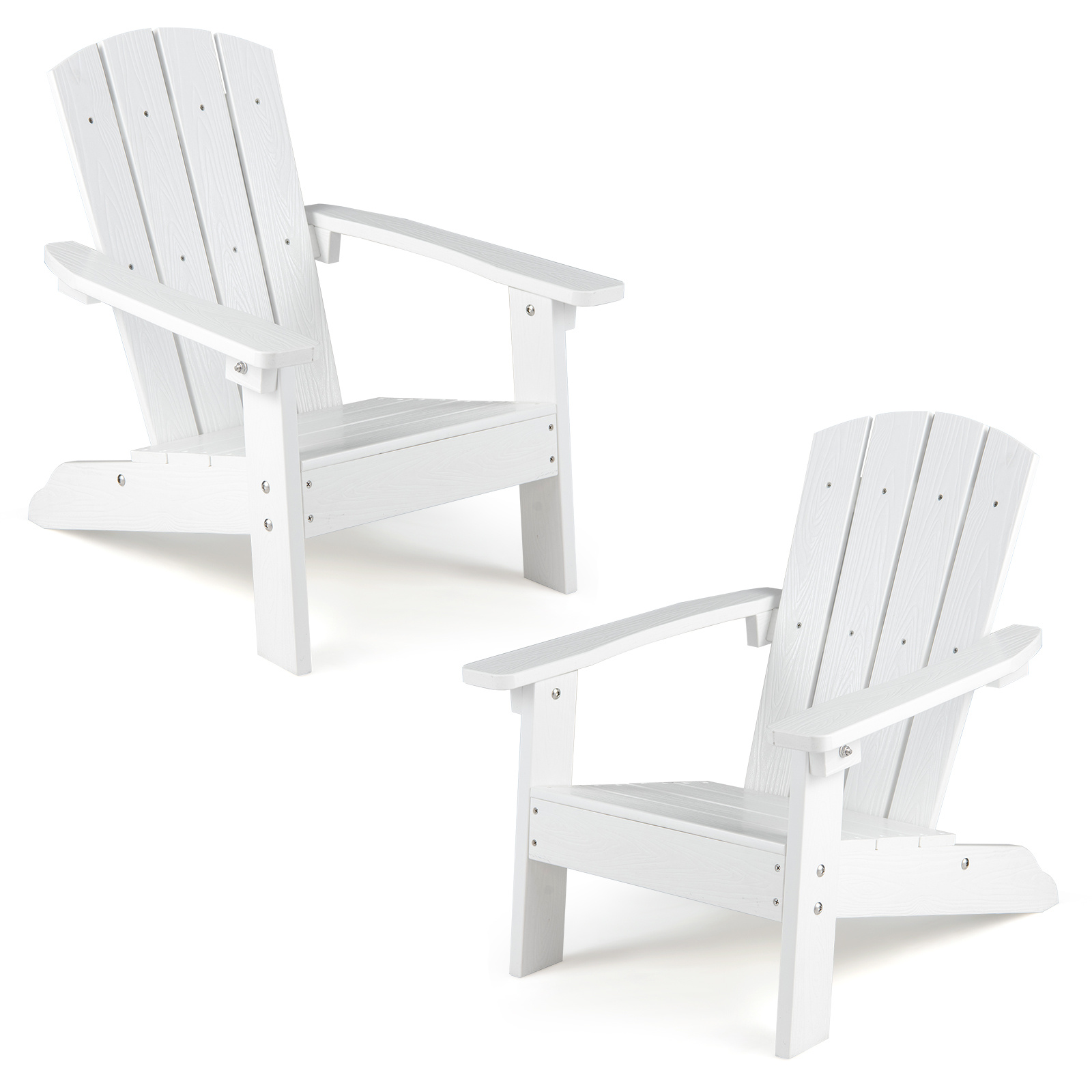 Set-di-2-sedia-adirondack-per-bambini-in-plastica-resistente-alle-intemperie-mediaId105192743-1784685252.jpg Costway Set di 2 sedia adirondack per bambini in plastica resistente alle intemperie, Poltrona da giardino con schienale a doghe inclinato Bianco - immagine 1