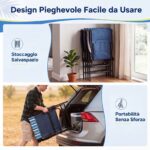 Costway Set di 2 sedie da campeggio pieghevoli con braccioli cuscino morbido e schienale alto, Sedie da spiaggia portatili portata 150 kg - immagine 7