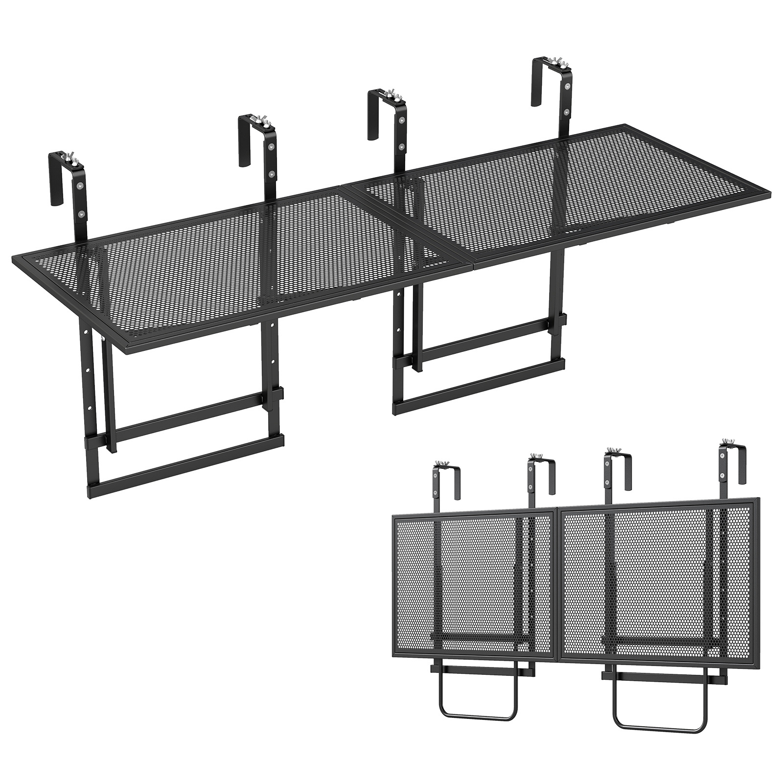 Set-di-2-tavolini-pieghevole-da-balcone-5-posizioni-altezza-regolabili-mediaId105198163-1784794028.jpg Costway Set di 2 tavolini pieghevole da balcone 5 posizioni altezza regolabili, Tavolino da appendere per ringhiera in metallo - immagine 1