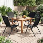 Costway Set di 4 sedie da esterno sedie pieghevoli in tessuto traspirante con schienale regolabile e braccioli, Perfette per balcone giardino terrazza - immagine 2