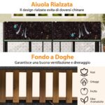 Costway Set di mobili da patio con letto da giardino rialzato in legno di acacia, Tavolo e sedie in rattan PE con spazio di stoccaggio per veranda - immagine 7