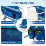 Costway Set di sedie da spiaggia e tavolino, Sedie da esterno reclinabili con tavolino da campeggio a scomparsa Azzurro - immagine 9