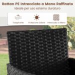 Costway Set mobili da giardino 3 pezzi in rattan con tavolino vetro temperato e 2 poltrone, Arredamento esterno per patio balcone e piscina Giallo - immagine 6