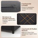 Costway Set salotto da giardino in rattan con 2 poltrone con cuscini sfoderabili, Set mobili da esterno con tavolino con piano in vetro temperato Grigio - immagine 7