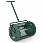 Costway Spargitore di compost con manico a t per semina e piantagione, Spargitore di letame e terreno per giardino Verde