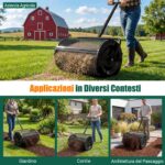 Costway Spargitore di compost con manico a t per semina e piantagione, Spargitore di letame e terreno per giardino Nero - immagine 6