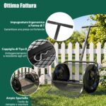 Costway Spargitore di compost con manico a t per semina e piantagione, Spargitore di letame e terreno per giardino Nero - immagine 9