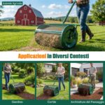 Costway Spargitore di compost con manico a t per semina e piantagione, Spargitore di letame e terreno per giardino Verde - immagine 3