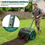 Costway Spargitore di compost con manico a t per semina e piantagione, Spargitore di letame e terreno per giardino Verde - immagine 8