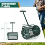 Costway Spargitore di compost con manico a t per semina e piantagione, Spargitore di letame e terreno per giardino Verde - immagine 9