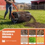 Costway Spargitore di compost con manico a t per semina e piantagione, Spargitore di letame e terreno per giardino Arancione - immagine 5