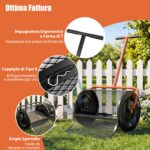 Costway Spargitore di compost con manico a t per semina e piantagione, Spargitore di letame e terreno per giardino Arancione - immagine 9