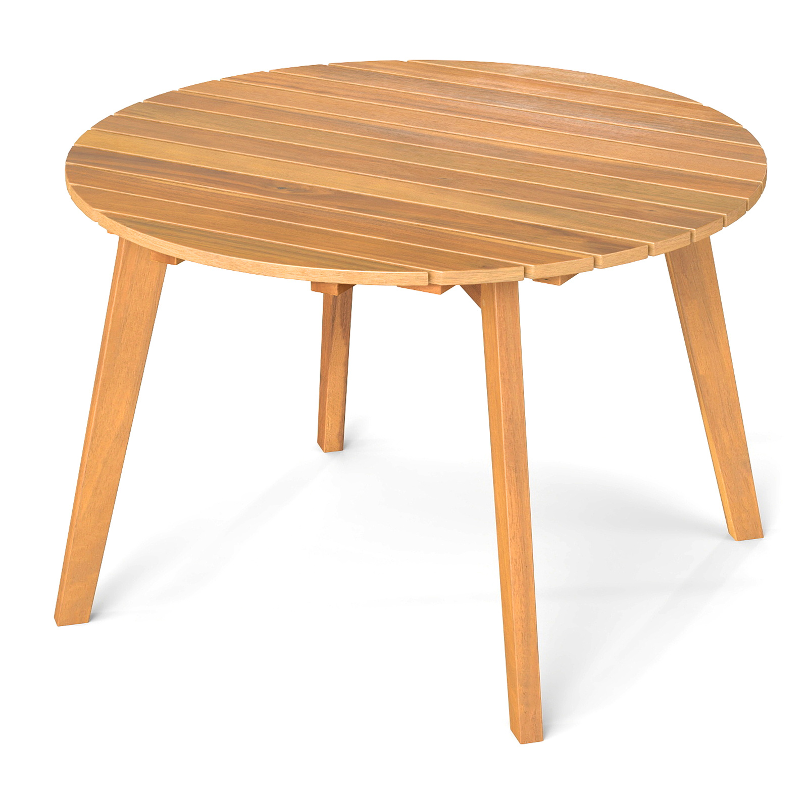 Tavolino-da-esterno-rotondo-62-cm-in-legno-massello-mediaId103778893-1778724036.jpg Costway Tavolino da esterno rotondo 62 cm in legno massello, Tavolino laterale basso da giardino da caffè montaggio semplice naturale - immagine 1