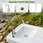 Costway Tavolo da campeggio con rubinetto e lavandino, Tavolo pieghevole e portatile per lavaggio e preparazione di cibi pesca e verdure - immagine 8